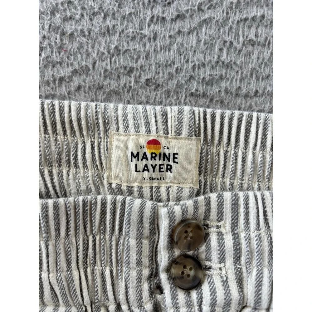 Marine Layer Allison Pants Womens XS Gray Striped Pull On Crop Tencel Casual - Picture 5 of 10
